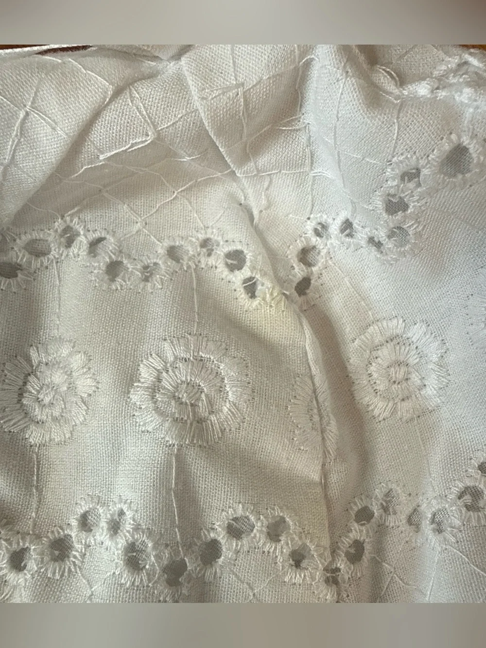 Vintage white eyelet baby bloomer and hat set
